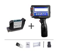 MKHFP Portable Inkjet Coder, 12.7/25.4mm Portable Printer ，Handheld Inkjet Printer，QR Bar Batch Code Date Number Logo Expiry Date ，24 Languages(With 1 ink-12.7mm)