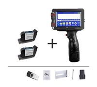 MKHFP Portable Inkjet Coder, 12.7/25.4mm Portable Printer ，Handheld Inkjet Printer，QR Bar Batch Code Date Number Logo Expiry Date ，24 Languages(With 2 ink-12.7mm)