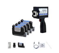 MKHFP Portable Inkjet Coder, 12.75mm Smart Touch Screen Handheld Inkjet Printer Batch Number QR Code Logo Small Printer Portable(Printer- 4 ink)