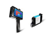 MKHFP Portable Inkjet Coder, 25.4mm Intelligent Handheld Inkjet Printer Is Portable, Can Print Logo, Barcode, 2D Code, Etc., Easy To Operate.(Printer 1 blue ink)