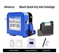 MKHFP Portable Inkjet Coder, 25.4mm Portable Label Inkjet Printer Large Character Mini Handheld Coder Production Date Barcode Logo Print Permanent Ink(Printer-Black Ink)
