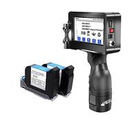 MKHFP Portable Inkjet Coder, 600DPI 24 Language Barcode Hand Gun Printer 12.7mm Printing Height Portable Handheld Inkjet Printer Coding Machine(Printer with 2 ink)