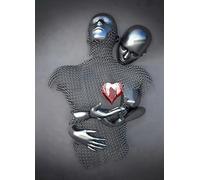MKHFUW 3D Metal Figure Statue Art Canvas Painting Romantic Abstract Posters and Prints Lovers Sculpture Poster Love Heart Kiss Pictures - Without Frame (Figure-02, 1 Pieces - 50 x 70 cm)