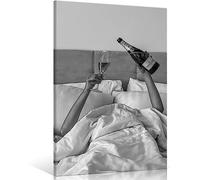 MKHFUW Canvas Wall Art Black and White Photo Feminist Poster Trendy Girl Fashion Home Wall Decoration - Without Frame (Photo 02.30 x 40 cm x 1)