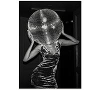 MKHFUW Canvas Wall Art Black and White Photo Feminist Poster Trendy Girl Fashion Home Wall Decoration - Without Frame (Photo 06.20 x 30 cm x 1)