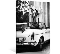MKHFUW Canvas Wall Art Black and White Photo Feminist Poster Trendy Girl Fashion Home Wall Decoration - Without Frame (Photo 01.70 x 100 cm x 1)
