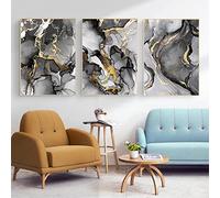 MKHFUW Living Room Bedroom Marble Background Ink Painting Poster, Modern Abstract Picture Set Wall Painting Art Decoration - Without Frame (Wall Picture-1.30 x 40 cm x 3)
