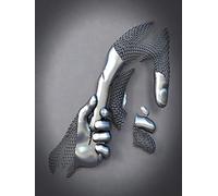 MKHFUW Metal Figure Statue Art Canvas Painting Romantic Abstract Posters and Prints 3D Lovers Sculpture Poster Modern Living Room Home Decoration - Without Frame (BST-12.50 x 70 cm x 1)