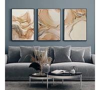 MKHFUW Modern Abstract Pictures Set for Living Room Bedroom Marble Background Wall Decor No Frame 5.60 x 90 cm x 3 cm