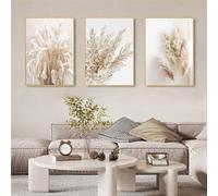 MKHFUW Set of 3 Abstract Botanical Leaf Posters - Wall Art, Boho Line Drawing Woman, No Frame (10.3 Pieces - 70 x 100 cm)