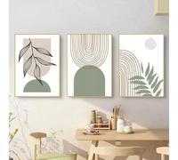 MKHFUW Set of 3 Abstract Botanical Leaf Printed Posters, Wall Art - Boho Line Drawing Woman, No Frame (Design 11.3 - 40 x 60 cm)