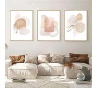 MKHFUW Set of 3 Abstract Botanical Leaf Printed Posters - Wall Art, Boho Line Drawing Woman, No Frame (Design 02, 3 Pieces - 30 x 40 cm)