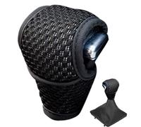 MKHIXTSL Car Shift Knob Cover for Fiat Freemont 2002-2025, Universal Automatic Gear Stick Handle Protector Decorative, Soft Head Cap Anti-Slip Lever Boots Accessories,A/Black