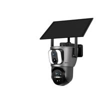 MKHJKIOII Security Camera, 2K Dual Screen Solar Camera Outdoor Sim 4G PIR Humam Detection Auto Tracking Smart Linkage Security Cameras(4G Version Add 64G)