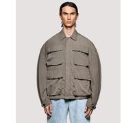 MKI MIYUKI ZOKU Mens Box Fit Garment Dye Overshirt - Colour: Deep Khaki - Size: Large
