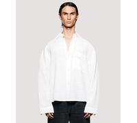 MKI MIYUKI ZOKU Mens Box Fit Loose Weave Check Dress Shirt - Colour: Bone - Size: Large