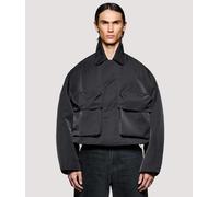 MKI MIYUKI ZOKU Mens Box Fit Silky Nylon Pilot Jacket - Colour: Black - Size: Medium