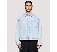 MKI MIYUKI ZOKU Mens Box Fit Twisted Weave Trucker Jacket - Colour: Bleach Wash - Size: Medium