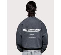 MKI MIYUKI ZOKU Mens Oversized Design Studio Crewneck Sweatshirt - Colour: Pigment Black - Size: Small