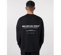 MKI MIYUKI ZOKU Mens Oversized Long Sleeve Design Studio T-Shirt - Colour: Black - Size: Large