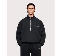 MKI MIYUKI ZOKU Mens Oversized Uniform Quarter Zip Sweatshirt - Colour: Black - Size: Medium