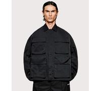 MKI MIYUKI ZOKU Mens Silky Nylon Box Overshirt - Colour: Black - Size: Large Large