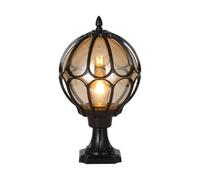 Mkichi Garden Lamp Post Lights,E27 Post Light Retro,IP44 Garden Lamp Creative Ball Courtyard Patio Porch Gate Landscape Street Lighting Fixture (Black)