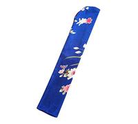 Mking Prerry Elegant Folding Hand Fan Bag Holder Dustproof Protector Pouch for Case Cover Wed-Deep Blue