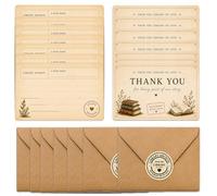 MKISHINE 25 Pack Book Theme Party Library Keepsake Thank You Cards, A New Chapter Book Theme Note Card with Envelopes, Storybook for Wedding, Birthday, Baby Shower, Book Club, Library Bookworm Party
