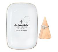 MKISHINE Godmother Gifts from Godchild, Thank You for Being My Godmother Jewelry Dish Trinket Tray, Godmother Proposal Gifts, Birthday Thanksgiving Christmas Mother's Day Gift for Godmother