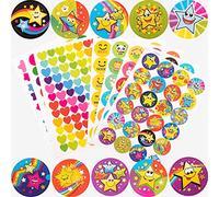 MKISHINE Pack of 1400 Reward Craft Stickers Coding Label for Scrapbook, Teacher Reward Stickers 7 Different Designs to Praise Merit Good Work Behaviour Easy Peel School Stickers for Classroom