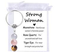 MKISHINE Strong Woman Crystal Keyring Gift for Women Empowerment, Best Inspirational Gift For Women, New Job Promotion Congrats Good Luck Gift for Best Friends, Sister, Mom, Aunt, Coworker
