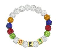 MKISWIN Greek Order of The Eastern Star Gift for Women OES Bracelet OES Symbol Gift Sorority Paraphernalia Jewelry Sisterhood Gift for Soror Sister, 2.3, 宝石, crystal