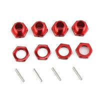 MKIUYVD RC Car Accessories For Arrma 1/7 For Infraction For Limitless For Felony 6S 1/8 For Typhon Metal 17mm Wheel Hex Hub Adapter With Nut rc Car Upgrade Parts(Red)