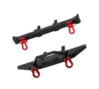 MKIUYVD RC Car Accessories For MN 128 Metal Front And Rear Bumper With Tow Hook 1/10 Replacement RC Crawler Car Upgrade Parts Accessories Modification(Black,Pair)