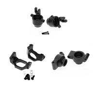 MKIUYVD RC Car Accessories For Traxxas For Maxx For Widemaxx 1/10 Metal Steering Blocks Caster C-Hubs Stub Axle Carriers 8937 8932 8952 rc Car Upgrade Parts(Black,Set)