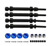 MKIUYVD RC Car Accessories For Traxxas For Slash 4x4 2WD For Rustler For Stampede For Hoss 1/10 rc Car Upgrade Parts Metal Front Rear Drive Shaft CVD Driveshaft(Black,Set)