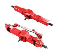 MKIUYVD RC Car Accessories For WPL C14 C24 B14 B24 B16 B36 1/16 rc Car Truck For Rock Crawler Trucks Metal Front/Middle/Rear Bridge Axle Gear Box Parts(Red 4WD)