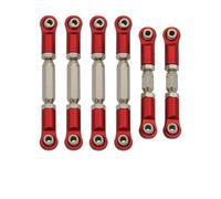 MKIUYVD RC Car Linkage For Arrma For Granite For SENTON For VORTEKS For Big For Rock 1/10 rc Car Upgrade Parts Metal Tie Rods Linkage Links Set(Red)