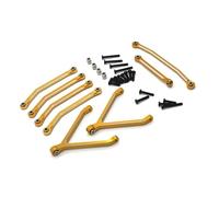MKIUYVD RC Car Parts For FMS For FCX24 1/24 RC Crawler Car Upgrades Parts Accessories Metal For Chassis Links Pull Rods And Steering Set(Yellow)