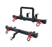 MKIUYVD RC Car Parts For MN82 LC79 1/12 rc Car Upgrade Parts Replacement Accessories Metal Front Rear Bumper With Tow Hook Decoration(Black,Front and Rear)