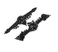 MKIUYVD RC Complete Axle For SCX10 II For Element For Enduro CC01 1/10 RC Car Upgrade Parts Integrated CNC Aluminum Front Rear Axle(Black,1 Set)