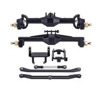 MKIUYVD RC Complete Axle For TRX4M 1/18 RC Crawler Car Upgrade Parts CNC Portal Axles Set With Lay Down Servo Mount And Links(Black)