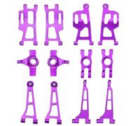 MKIUYVD RC Parts Compatible With MJX For Hyper Go 14210 14209 1/14 rc cars Parts Metal Front Rear Axle DIY Kit Steering Cup Upper Lower For Swing Arm Set(Purple)
