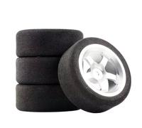 MKIUYVD RC Parts For HSP For HPI 1/10 RC On-road Car Parts Accessories 12mm Hex 4Pcs Set For Racing Foam Tire Wheel Rim(White)