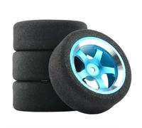MKIUYVD RC Parts For HSP For HPI 1/10 RC On-road Car Parts Accessories 12mm Hex 4Pcs Set For Racing Foam Tire Wheel Rim(Blue)