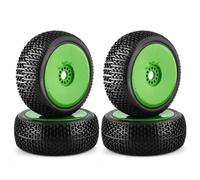 MKIUYVD rc tires For ARRMA For Typhon For Redcat For Team For Losi For VRX For HSP 116Mm 1/8 Scale RC Buggy Tires 17Mm Hex Wheels And(Green)