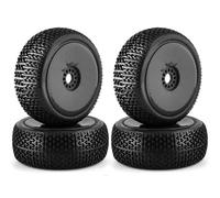 MKIUYVD rc tires For ARRMA For Typhon For Redcat For Team For Losi For VRX For HSP 116Mm 1/8 Scale RC Buggy Tires 17Mm Hex Wheels And(Black)