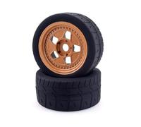 MKIUYVD rc tires For ZD For Racing EX-07 1/7 4WD Brushless Remote Control rc Car Exclusive Tyre 4Pcs 100mm Wheel Tires 17mm Hex(Brown)