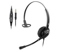 MKJ 3.5mm Headset with Noise Cancelling Microphone, Comfort Durable Wired Headphones for Call Center Office Tablet Mobile Smartphones, In-line Volume Control & Mute